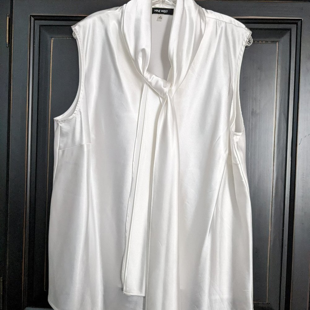 9 West satin blouse